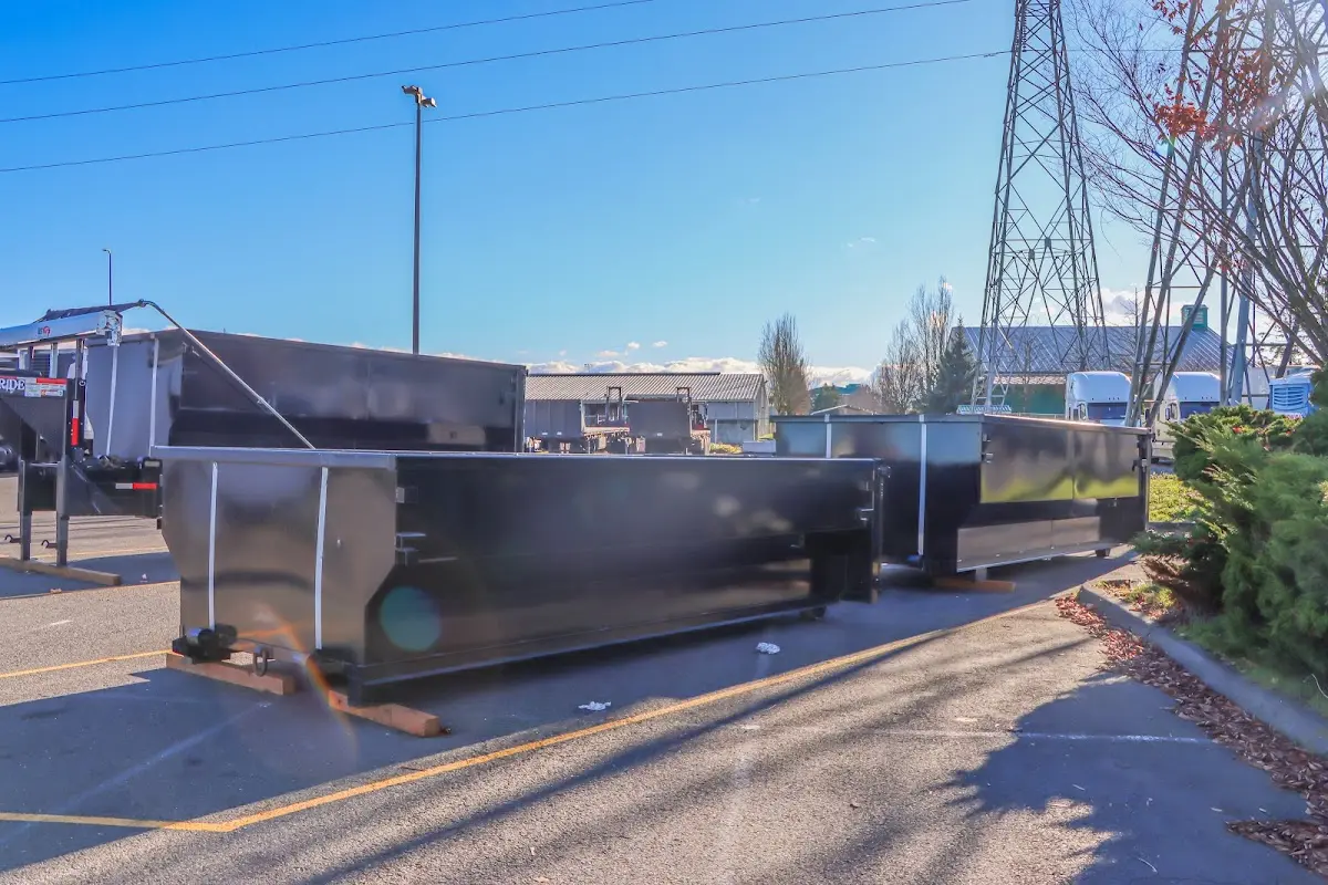 Roll-off dumpster ready for waste disposal at job site for Estate Cleanout Dumpster Rental in Waco